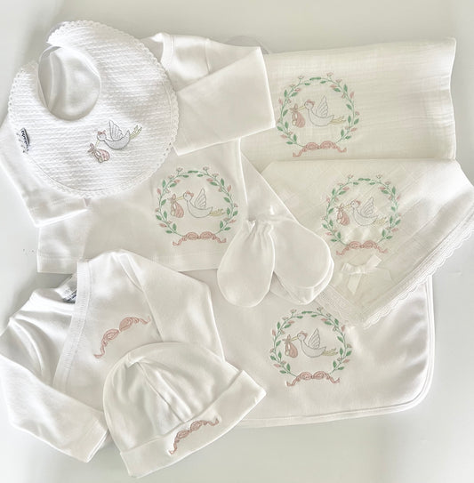 White & Pink Flying Stork Bundle