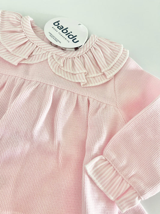 Babidu Stripe Ruffle Collar 2 Piece