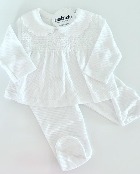 Babidu Scallop Collar White Set