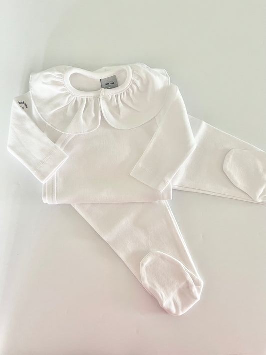 Babidu New White Frill Collar Bodysuit