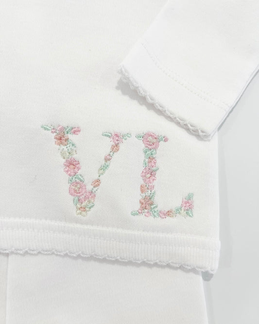 Floral Font Design Waffle Bibs