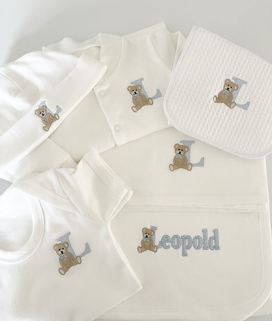 Teddy Design Waffle Bibs