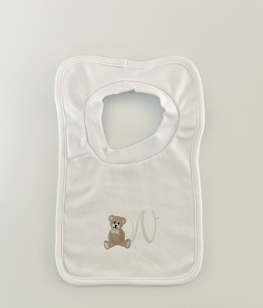 Scroll Teddy Design Soft Cotton Baby Bib