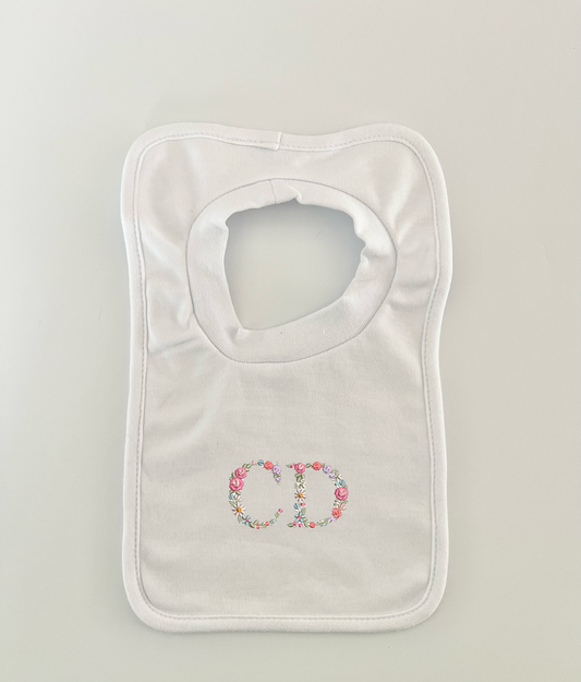 Floral Font Design Soft Cotton Baby Bibs