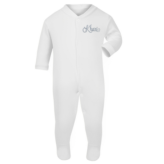 Style Script Design Baby Grow - White