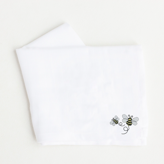 Bee Design White Cotton Muslin