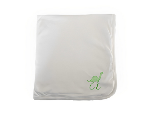 Dinosaur Design Swaddle Blanket-White