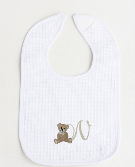 Scroll Teddy Design Waffle Bibs