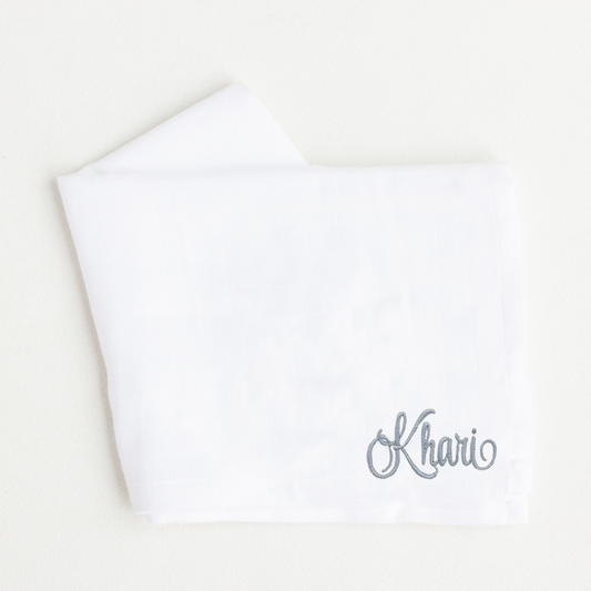 Style Script Design White Cotton Muslin