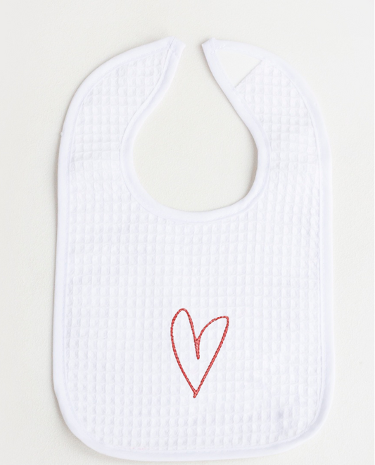 Baby Heart Design Waffle Bibs