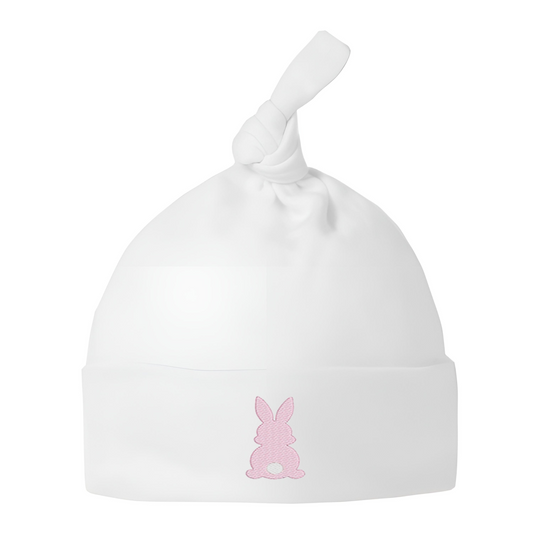 Bunny Design White Cotton Hat