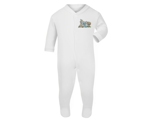 Safari Design Baby Grow - White