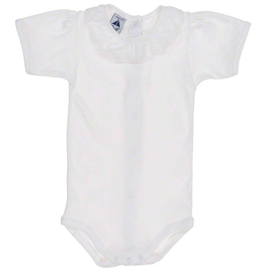 Babidu Girls White Frill Bodysuit