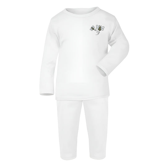 Bee Design White Baby Long Sleeve Pyjamas