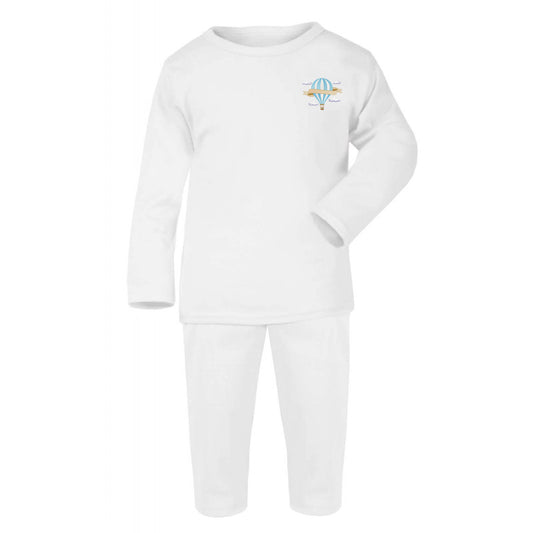 Hot Air Balloon Design White Baby Long Sleeve Pyjamas